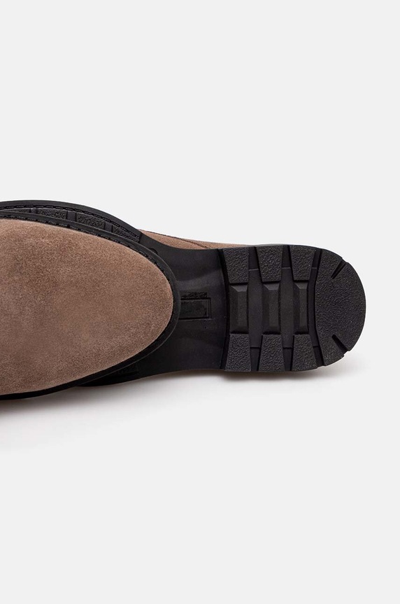 Półbuty zamszowe męskie sznurowane kolor brązowy RW24-OBM307