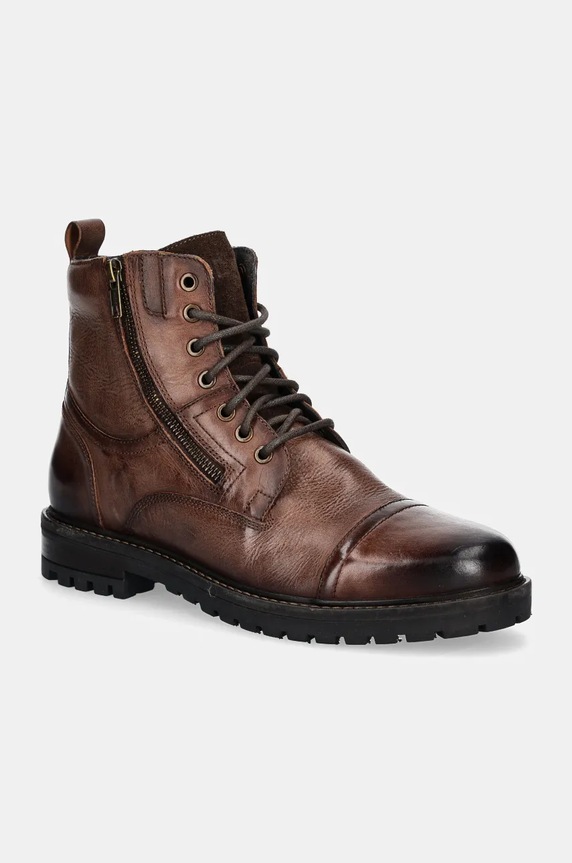 Členkové topánky pánske kožené hnedá farba RW24-OBM508 hnedá RW24