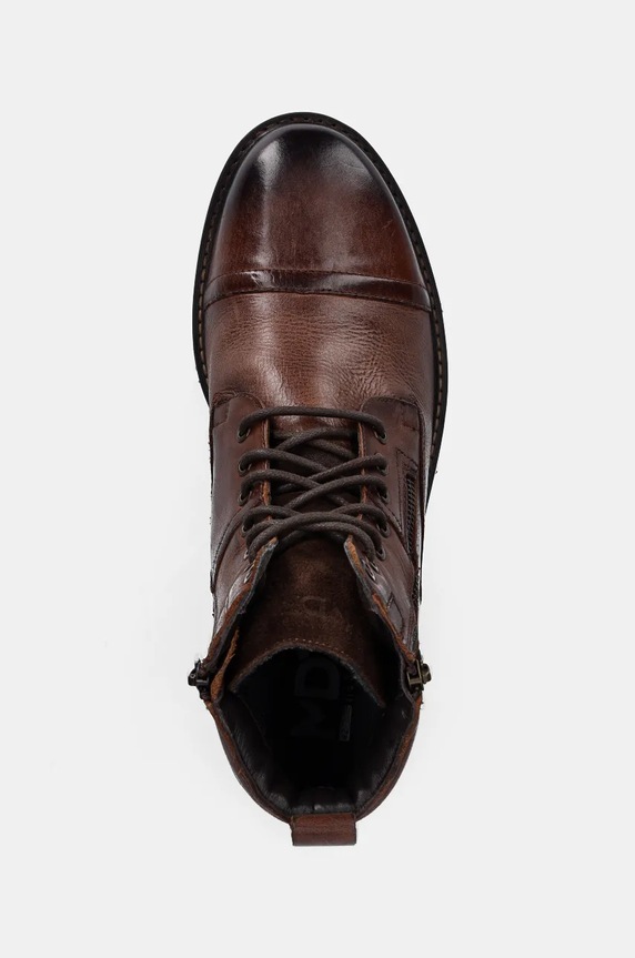 Členkové topánky pánske kožené hnedá farba RW24-OBM508 hnedá