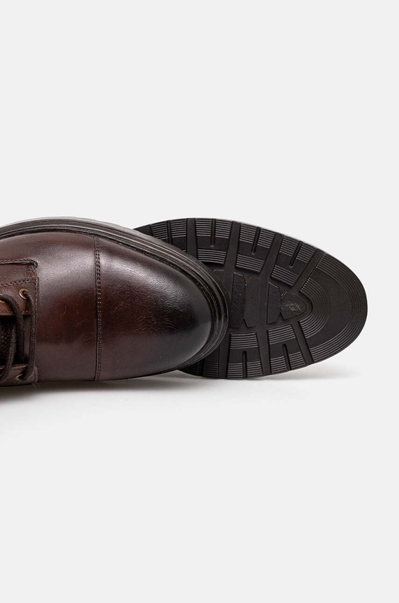Kotníkové boty pánské z kůže hnědá barva RW24-OBM610 hnědá