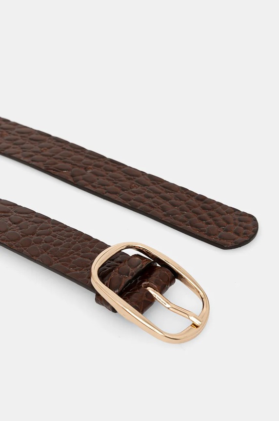 Kožený pásek dámský se strukturou hnědá barva RW24-PAD702 hnědá RW24