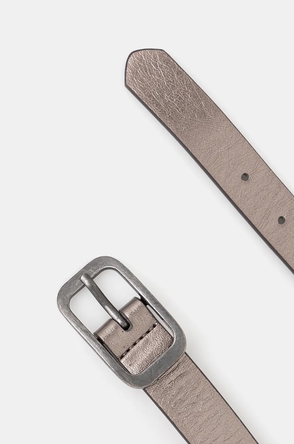 Pasek damski z imitacji skóry metaliczny kolor srebrny RW24-PAD904 srebrny RW24