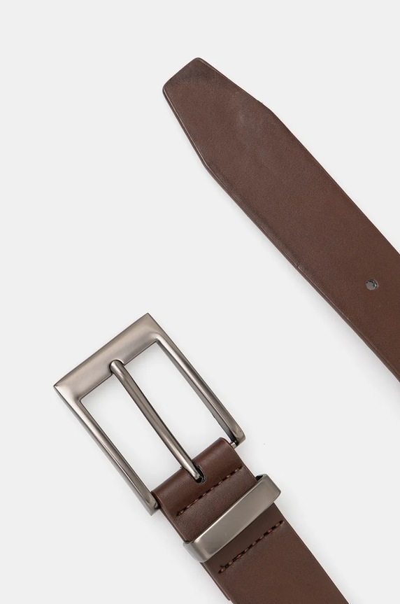 Opasok z hladkej ekologickej kože hnedá farba RW24-PAM902 hnedá RW24