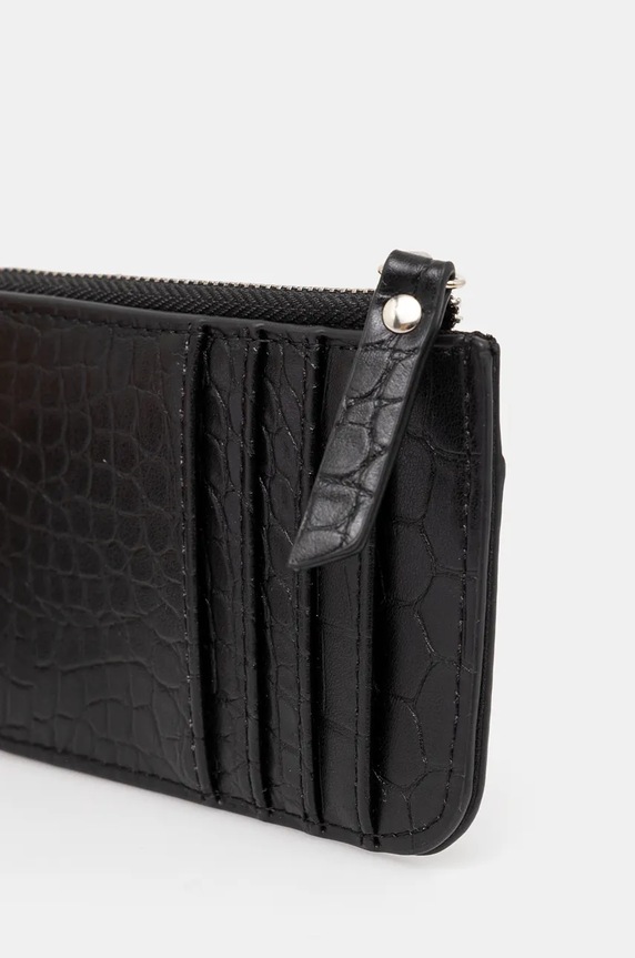 Akcesoria Etui na karty z imitacji skóry kolor czarny RW24-PFD900 czarny