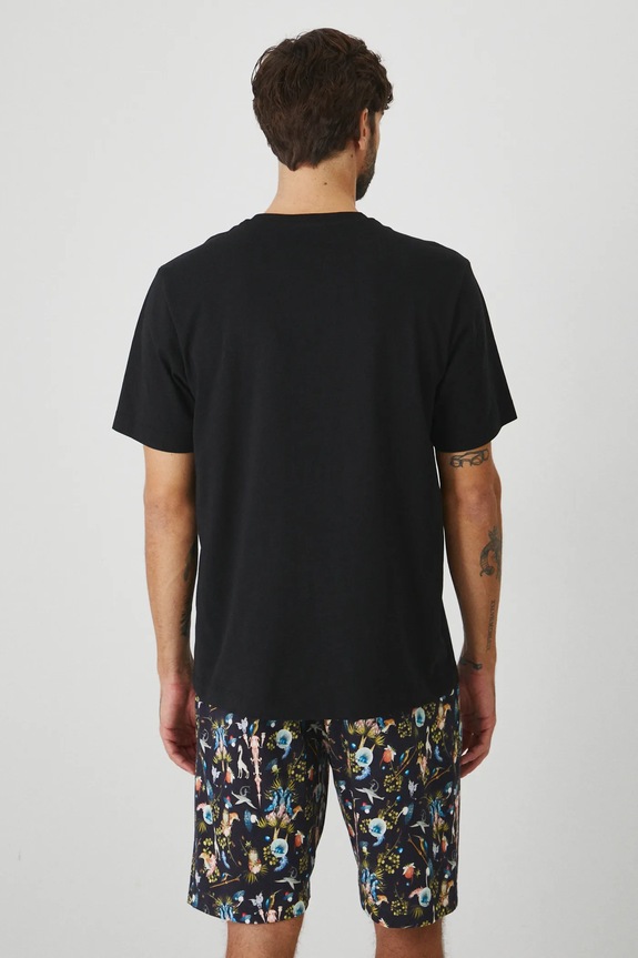 Piżama bawełniana męska wzorzysta kolor czarny RW24.PJMA04 czarny RW24