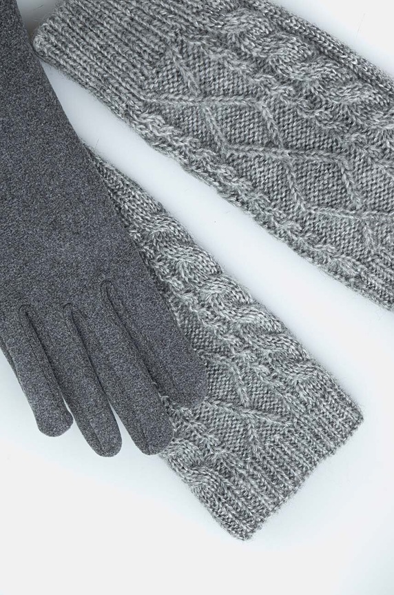 Rukavice dámske z pleteniny šedá farba RW24-RED500 sivá RW24