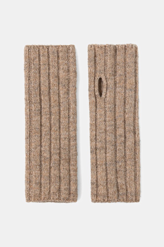 Rękawiczki mitenki damskie z domieszką wełny kolor beżowy RW24-RED502 beżowy RW24