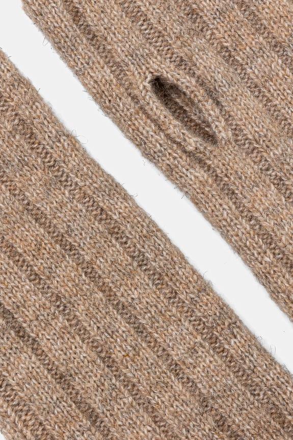 Akcesoria Rękawiczki mitenki damskie z domieszką wełny kolor beżowy RW24-RED502 beżowy