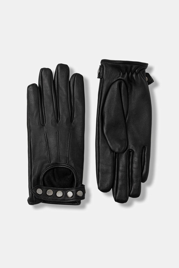 Kožne rukavice Medicine natpis crna RW24-RED503