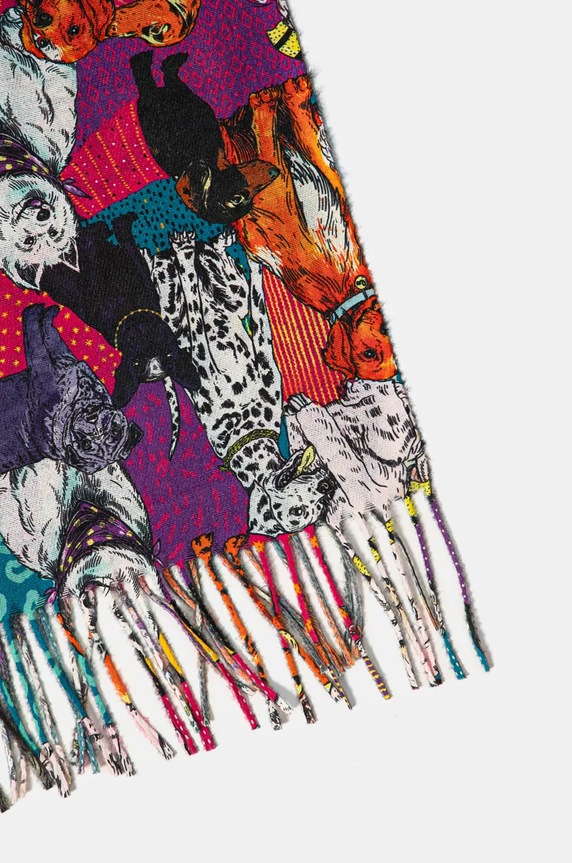 Akcesoria Szal damski w psy kolor multicolor RW24-SAD401 multicolor