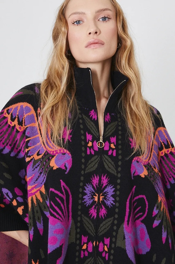 Poncho damskie wzorzyste kolor multicolor RW24-SAD503 multicolor