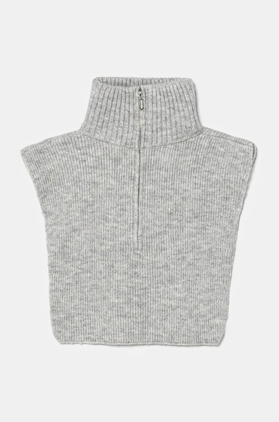 Komin z golfem damski z domieszką wełny kolor szary z domieszką wełny szary RW24-SAD802