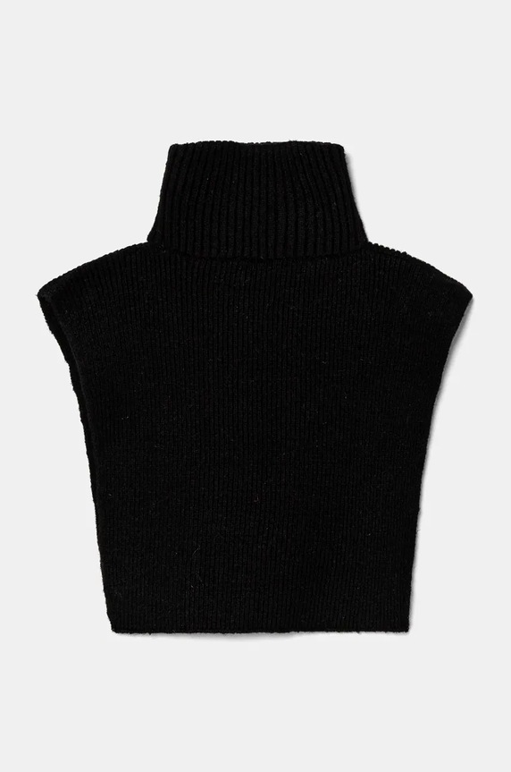 Akcesoria Komin z golfem damski z domieszką wełny kolor czarny RW24-SAD802 czarny