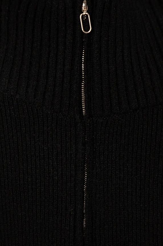 Komin z golfem damski z domieszką wełny kolor czarny czarny RW24-SAD802