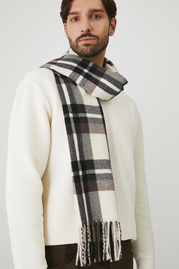 Szal męski wzorzysty z wiskozą kolor multicolor pozostałe multicolor RW24-SAM802