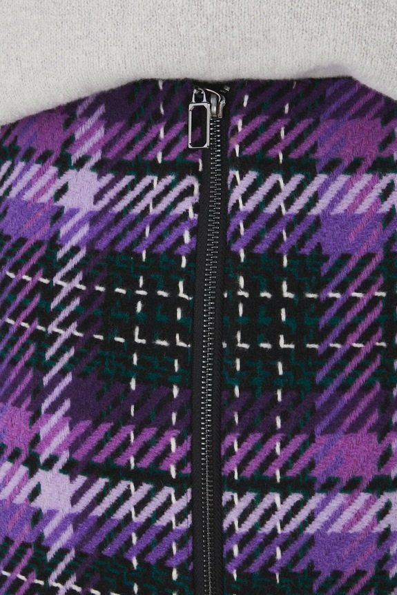 Spódnica z domieszką wełny damska mini w kratę kolor multicolor RW24-SDD606 multicolor