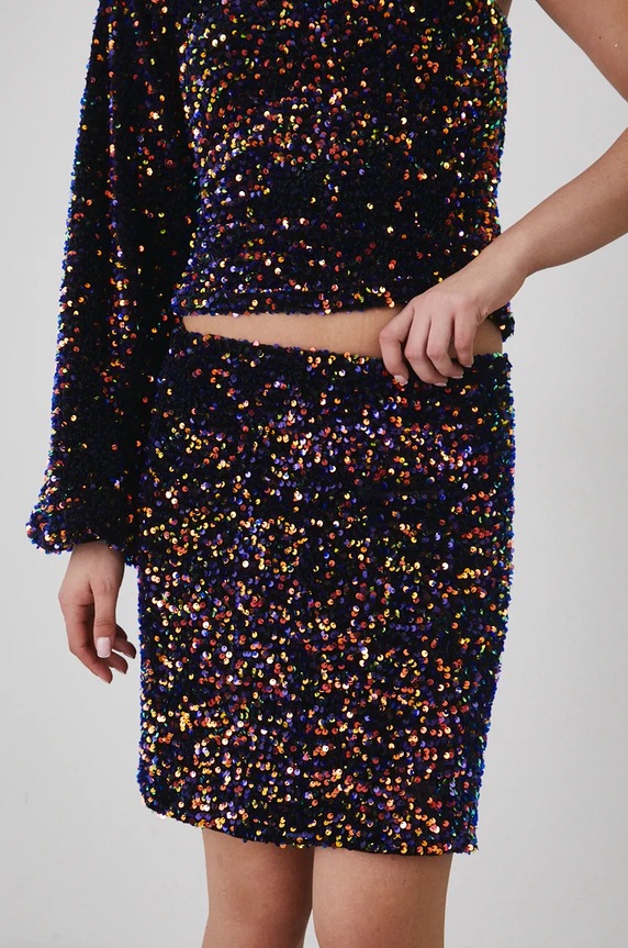 Sukňa dámska mini s flitrami viac farieb RW24-SDDA01 viacfarebná RW24
