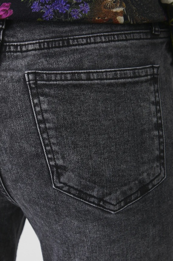 Jeansy damskie slim z efektem sprania kolor czarny czarny RW24-SJD051