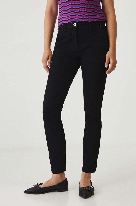Jeansy damskie chino z paskiem kolor czarny RW24-SJD307 czarny RW24