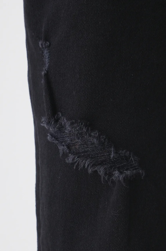 Jeansy damskie boyfriend z przetarciami kolor czarny czarny RW24-SJD605