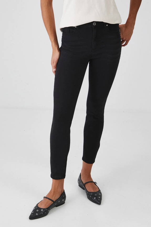 Jeansy damskie slim z aplikacją kolor czarny czarny RW24-SJDA00