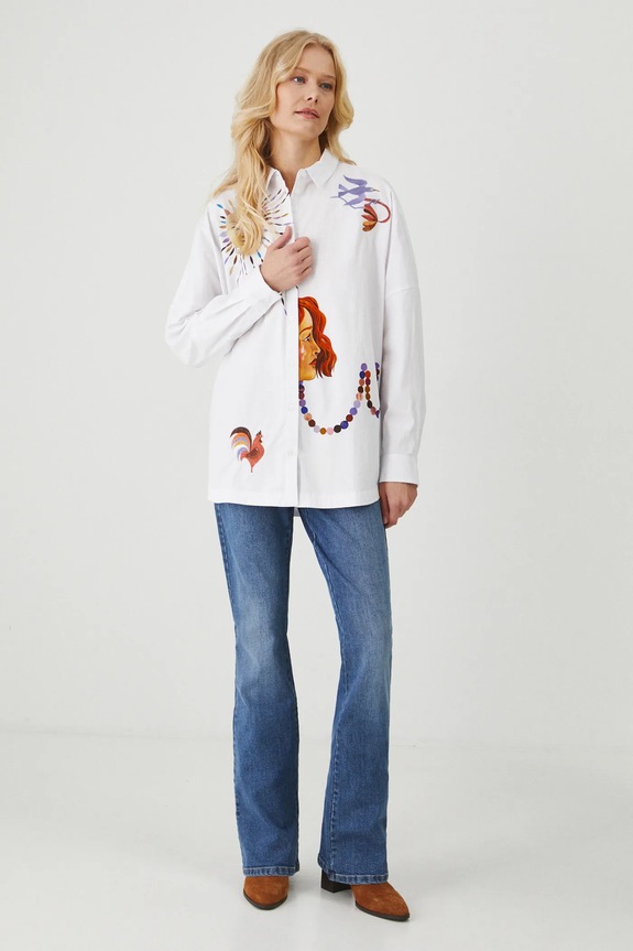 Jeansy damskie flare kolor niebieski RW24-SJDB00 niebieski RW24