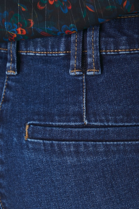 Jeansy damskie flare kolor niebieski granatowy RW24-SJDB00