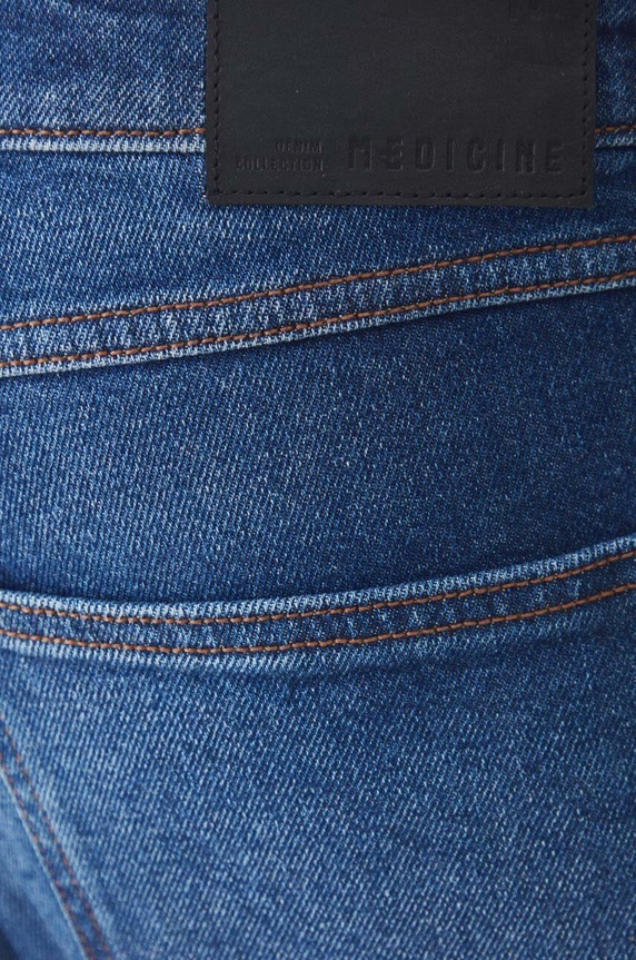 Jeansy męskie slim z przetarciami kolor niebieski niebieski RW24-SJM301