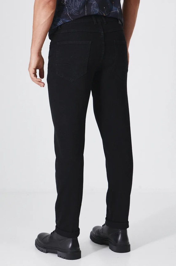 Odzież Jeansy męskie straight z surowego denimu kolor czarny RW24-SJM904 czarny