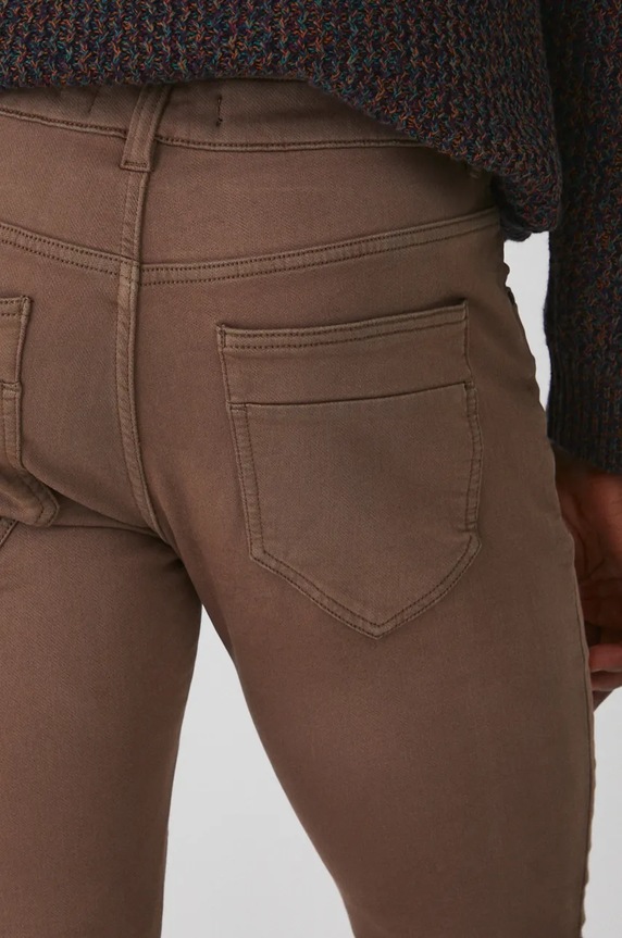 Džíny pánské slim, hladký povrch hnědá barva hnědá RW24-SJMA01