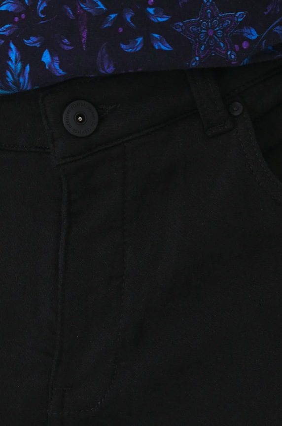 Džíny pánské slim, hladký povrch černá barva černá RW24-SJMA01