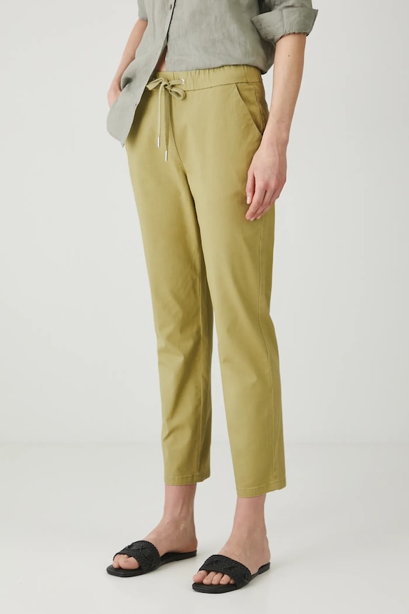 Medicine pantaloni chinos de damă din bumbac cu elastan chinos verde RW24-SPD011