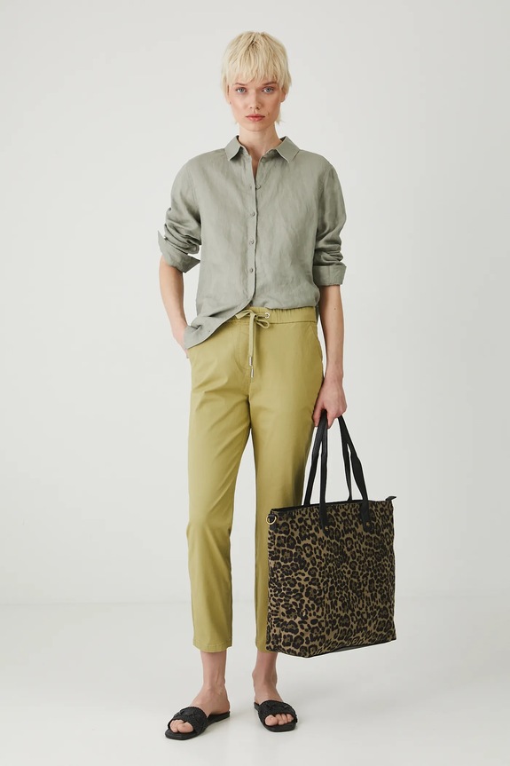 Medicine pantaloni chinos de damă din bumbac cu elastan RW24-SPD011 verde RW24