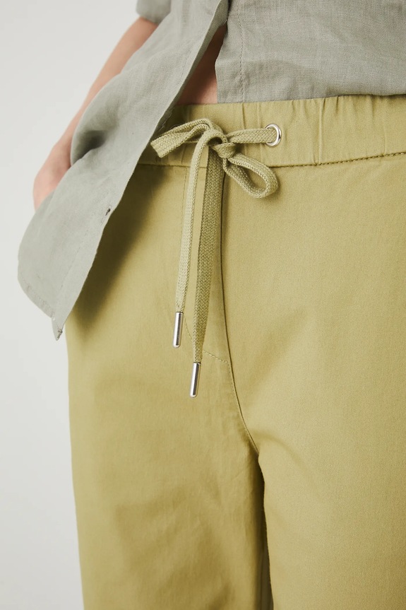 Medicine pantaloni chinos de damă din bumbac cu elastan verde RW24-SPD011