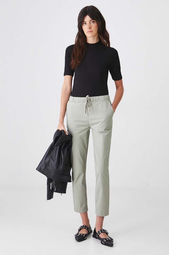 Nohavice chinos dámske bavlnené s elastanom RW24-SPD011 zelená RW24