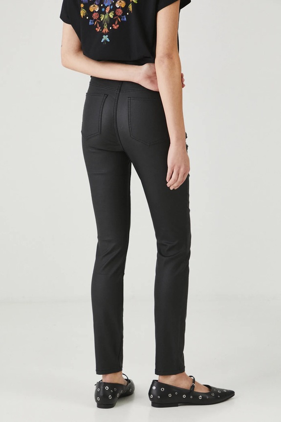 Odzież Spodnie damskie skinny woskowane kolor czarny RW24-SPDB01 czarny