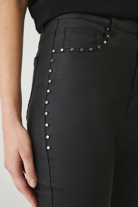 Spodnie damskie skinny woskowane kolor czarny czarny RW24-SPDB01