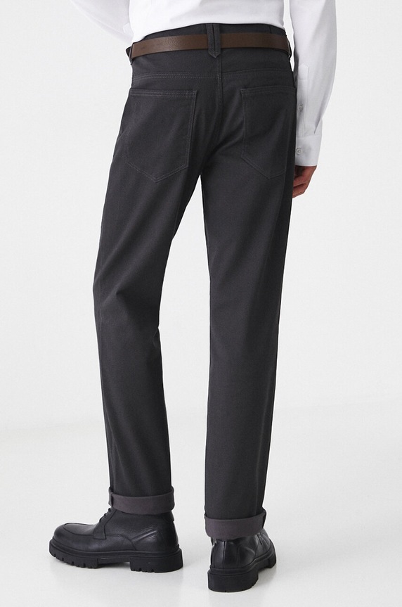 Odzież Spodnie męskie slim z drobnym wzorem kolor brązowy RW24.SPM050 szary