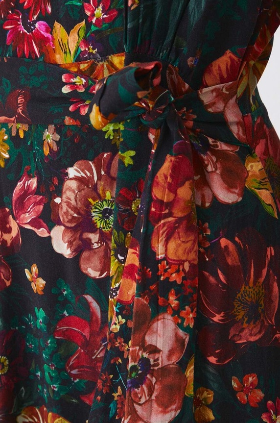 Sukienka damska midi wzorzysta kolor turkusowy RW24-SUD050 multicolor