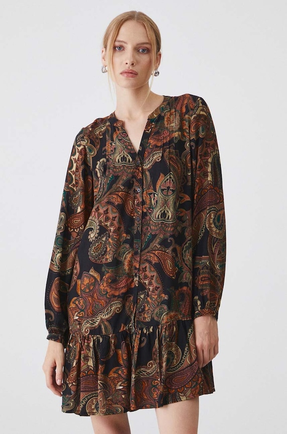Sukienka damska oversize wzorzysta kolor multicolor multicolor RW24-SUD051