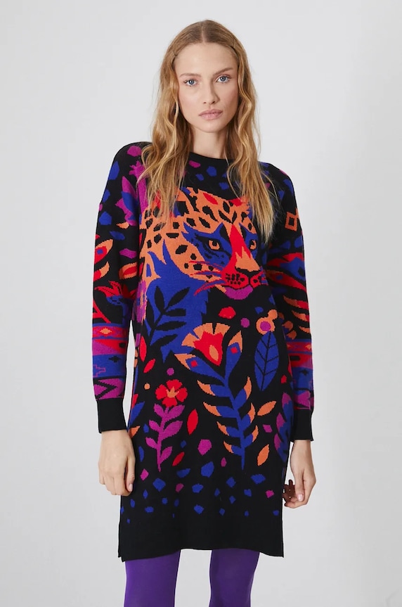 Sukienka damska mini wzorzysta kolor multicolor RW24-SUD902 multicolor RW24