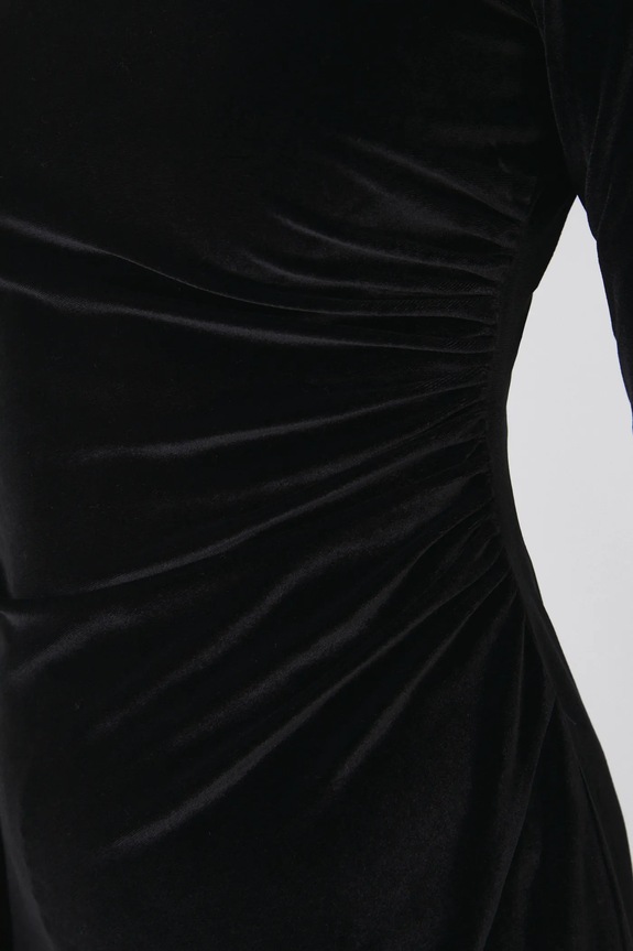 Sukienka damska midi welurowa kolor czarny RW24-SUDA15 czarny