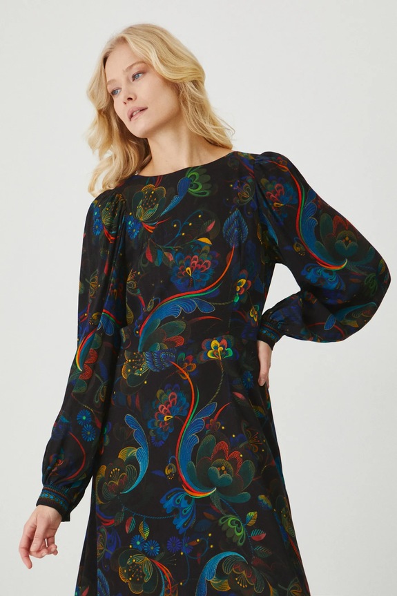 Oblečenie Šaty dámske maxi z kolekcie Karolina Matyjaszkowicz x Medicine čierna farba RW24-SUDB53 čierna