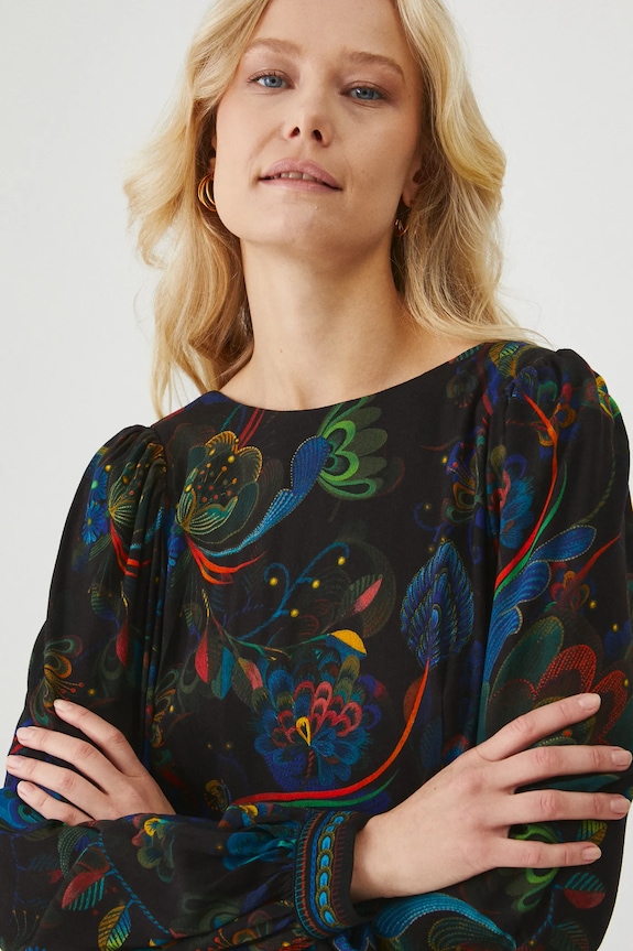 Šaty dámske maxi z kolekcie Karolina Matyjaszkowicz x Medicine čierna farba RW24-SUDB53