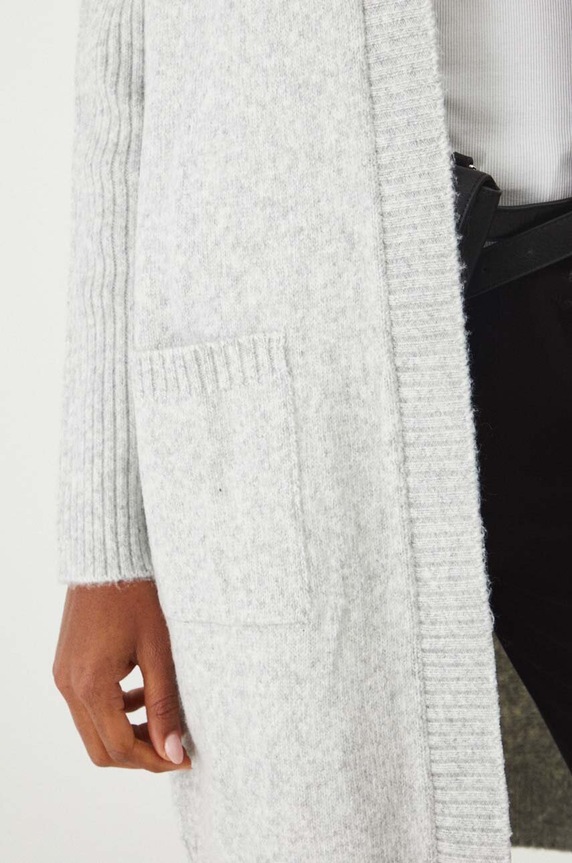 Kardigan damski z kapturem kolor szary RW24.SWD010 szary