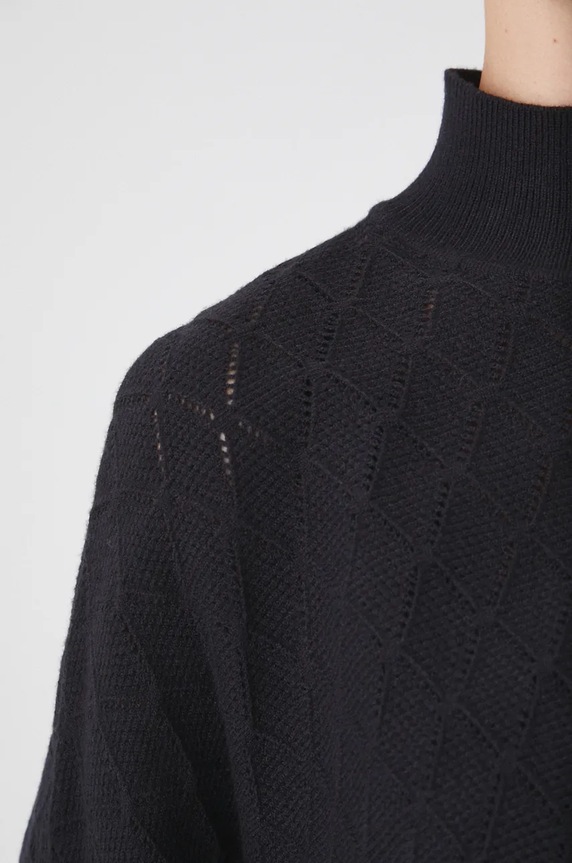 Sweter damski ażurowy kolor czarny RW24-SWD062 czarny