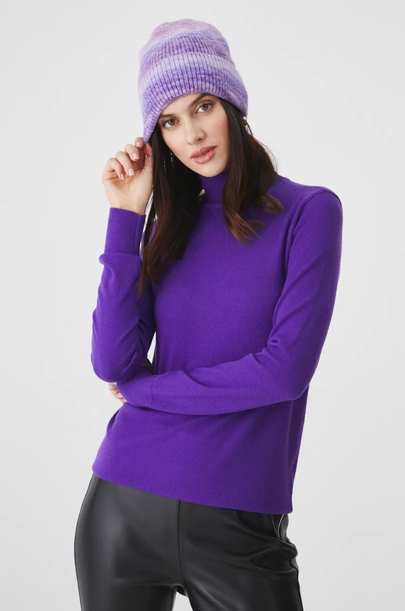 Sweter damski gładki kolor fioletowy pozostałe fioletowy RW24-SWD072