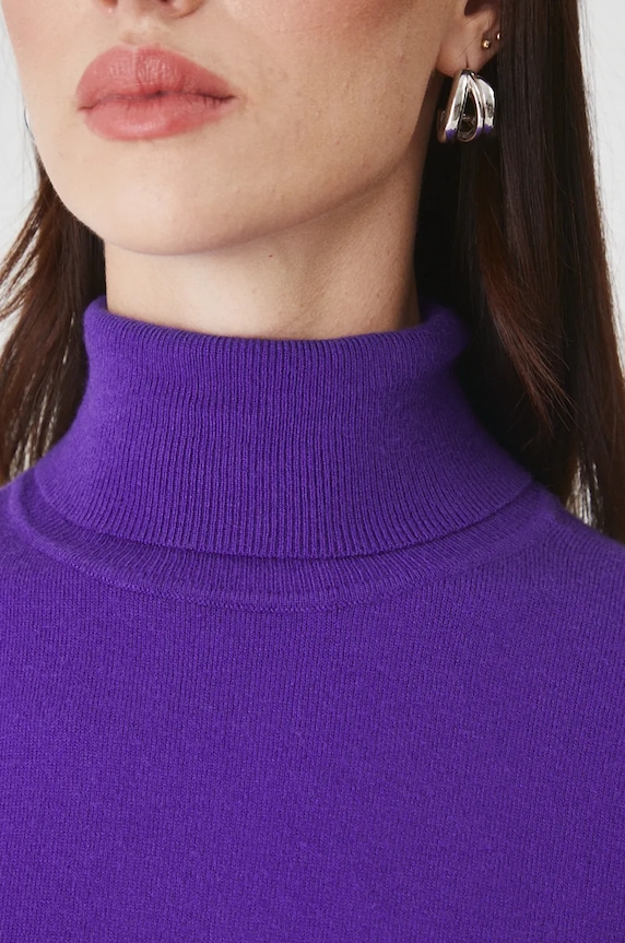 Sweter damski gładki kolor fioletowy RW24-SWD072 fioletowy
