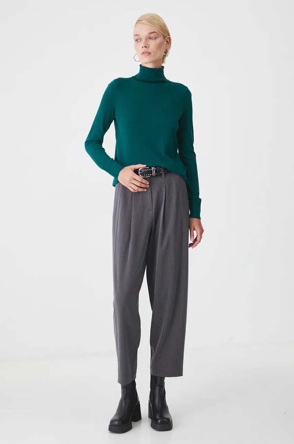 Sweter damski gładki kolor zielony RW24-SWD072 zielony RW24