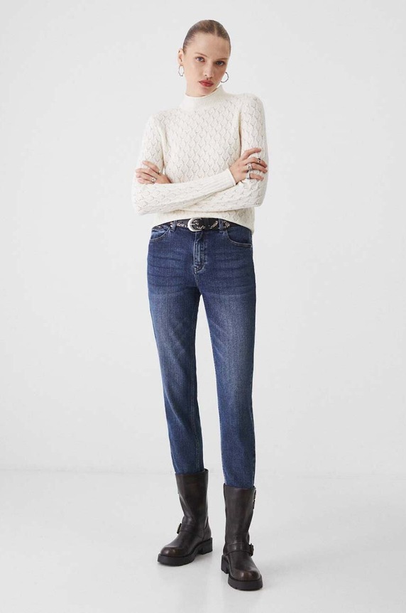 Sweter damski ażurowy kolor beżowy RW24-SWD502 beżowy RW24